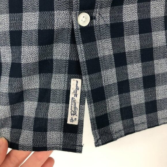Original Penguin men’s blue checkered plaid button down shirt medium - Picture 5 of 13